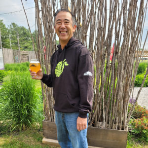 Quayle's Black Hoodie with Hop Graphic