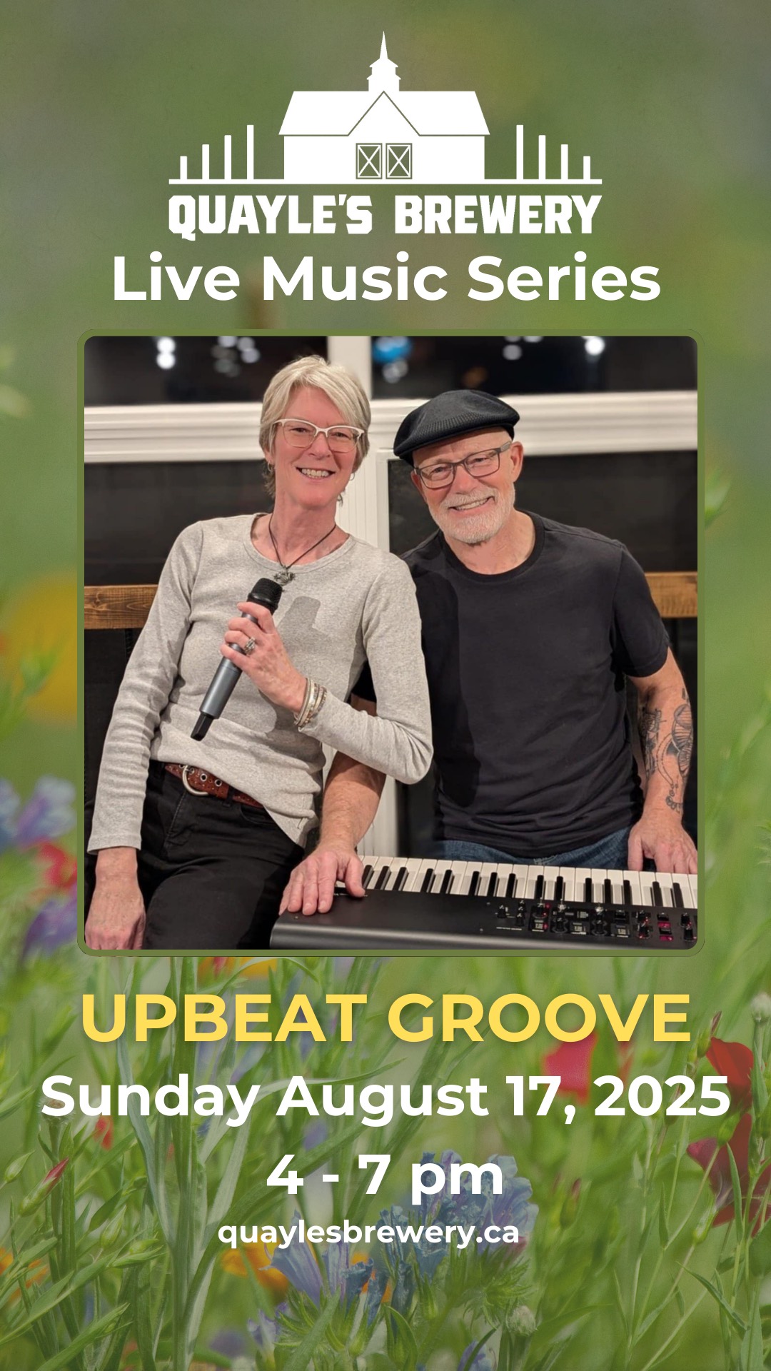 Aug 17 – UpBeat Groove – 4 – 7 pm – 1