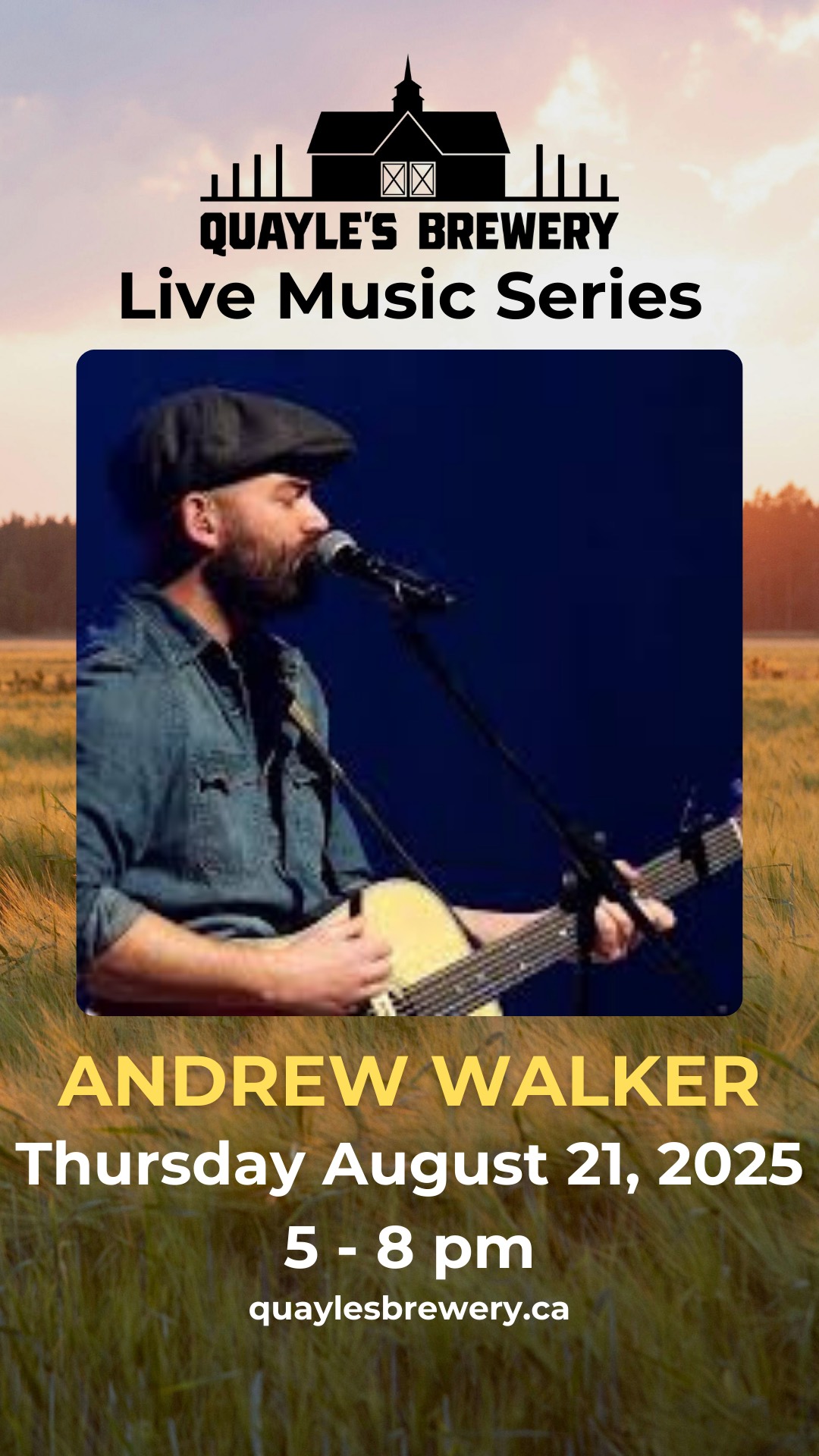 Aug 21 -Andrew Walker – 5 – 8 pm – 1