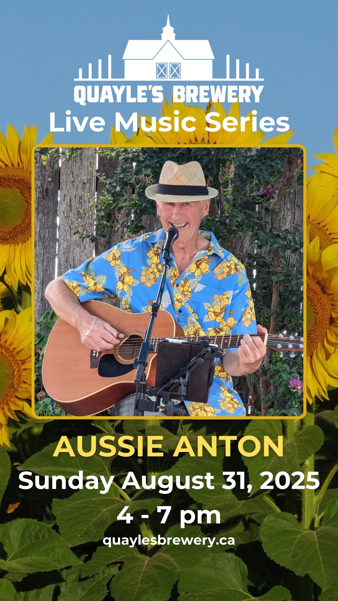 Aug 31 – Aussie Anton – 4 – 7 pm – 1