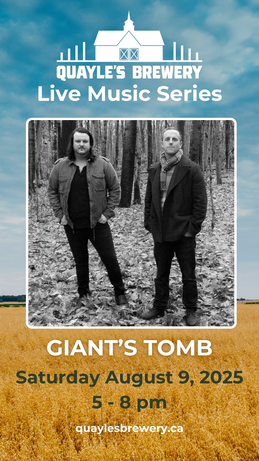 August 9 – Giant’s Tomb – 5 to 8 pm – 1