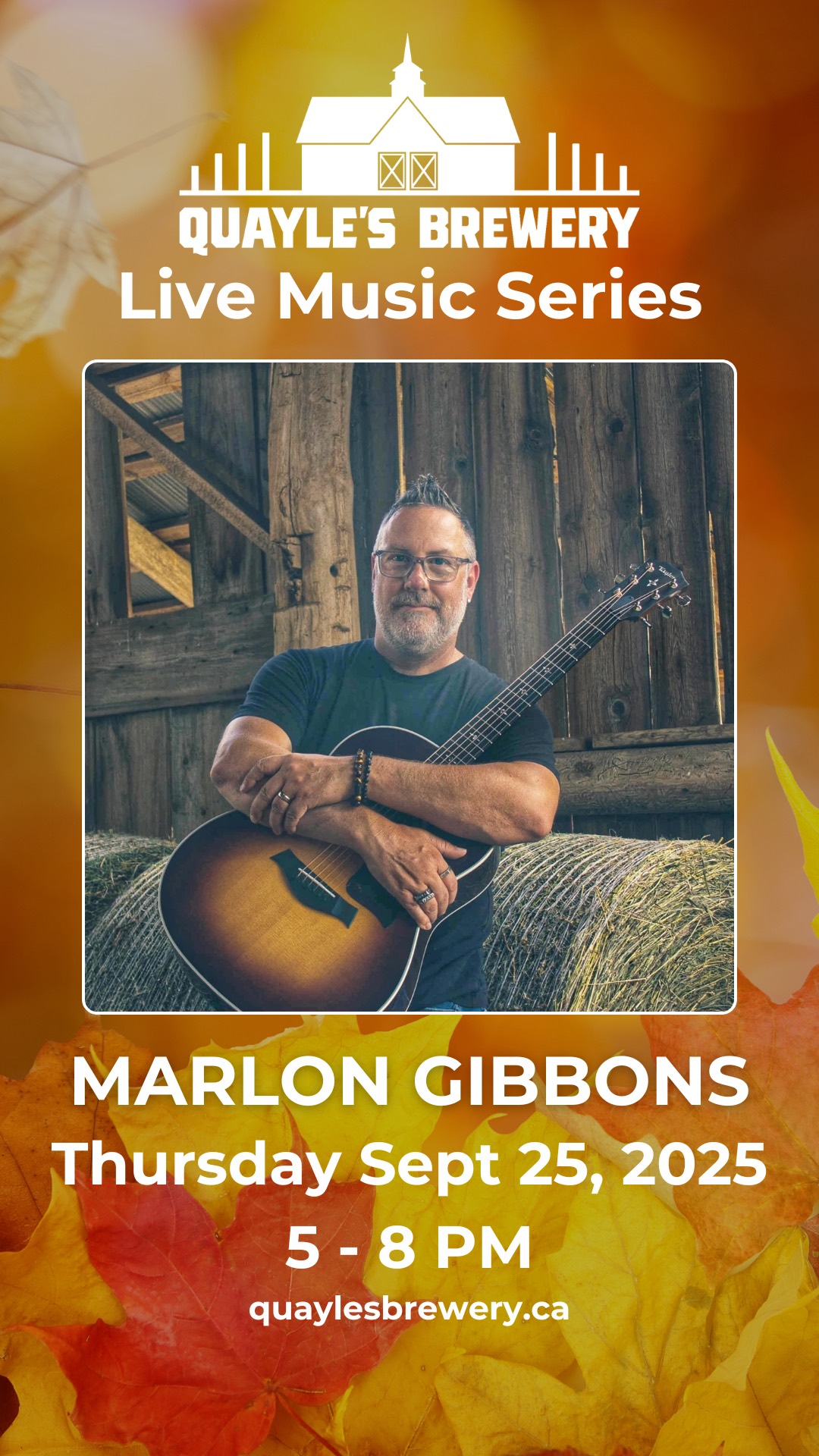 Sept 25 – Marlon Gibbons – 5 – 8 PM – 1