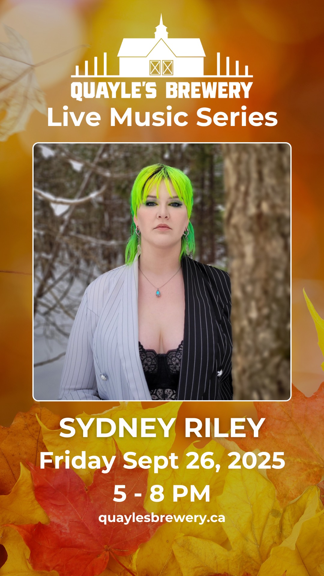 Sept 26 – Sydney Riley – 5 – 8 PM – 1