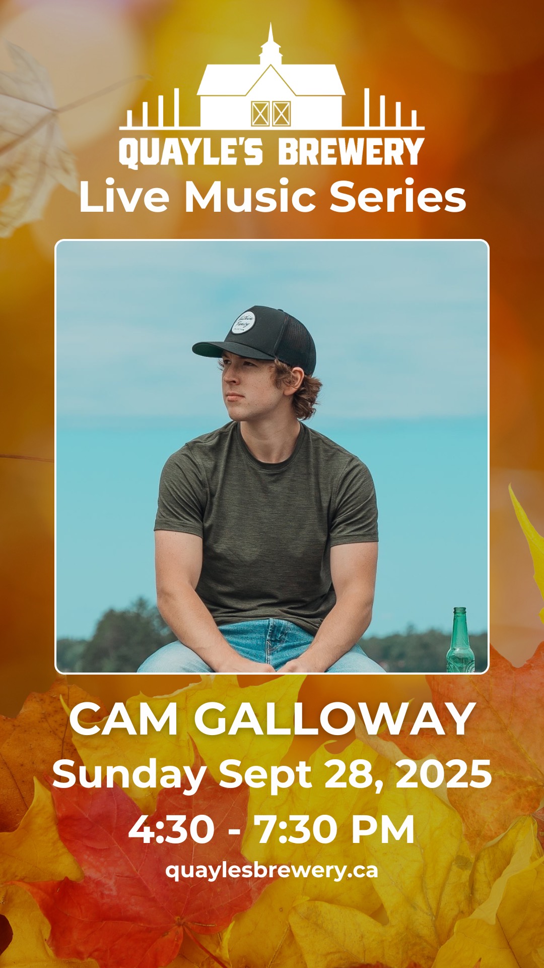 Sept 28 – Cam Galloway 4:30 – 7:30 PM – 1