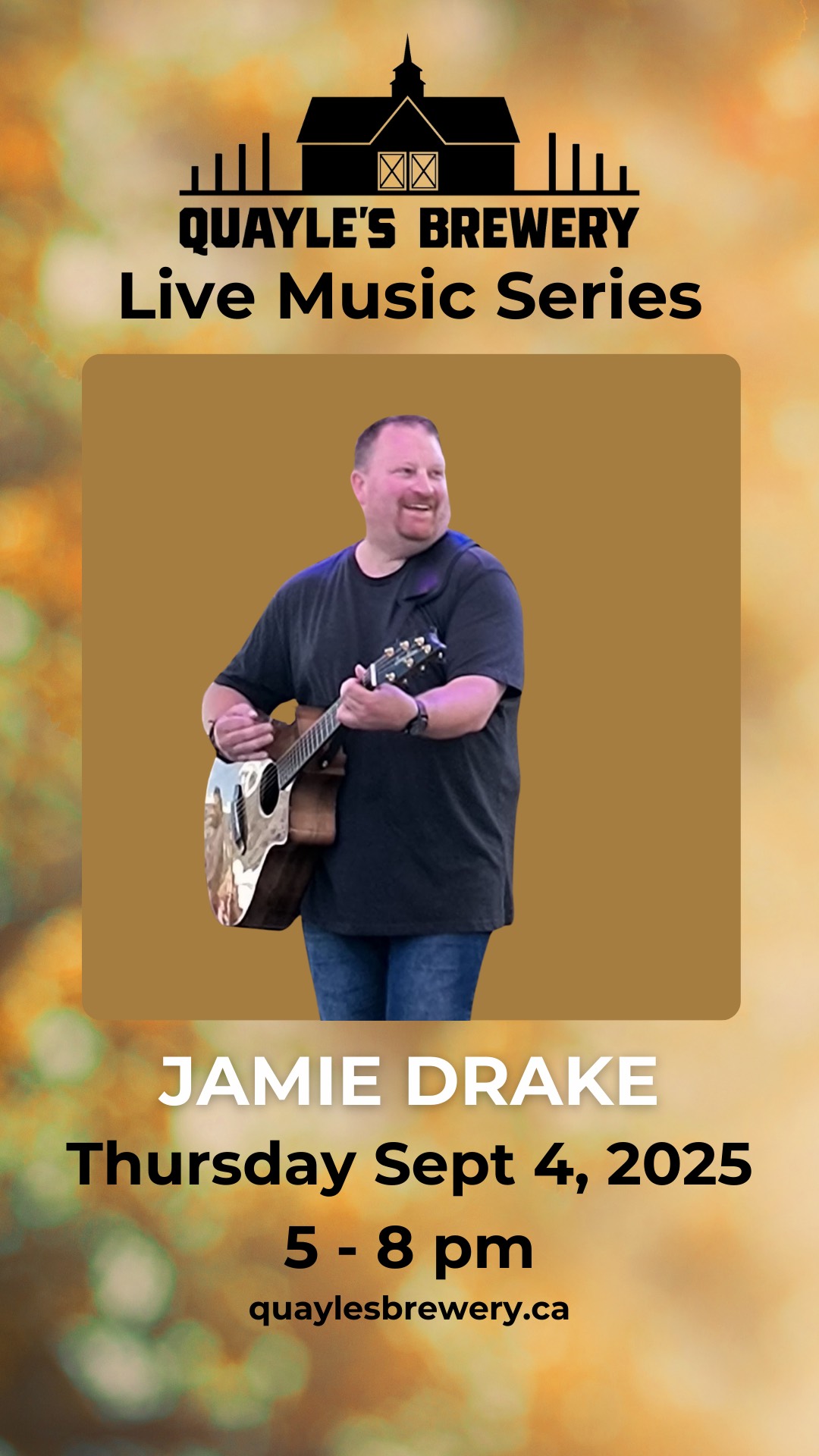 Sept 4 – Jamie Drake – 5 – 8 PM – 1