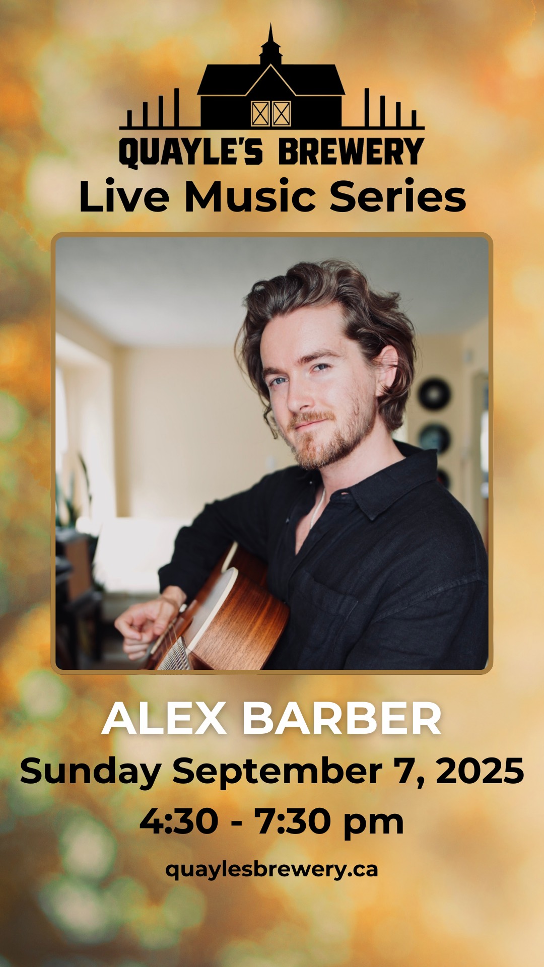 Sept 7 – Alex Barber- 4:30 – 7:30 PM – 1