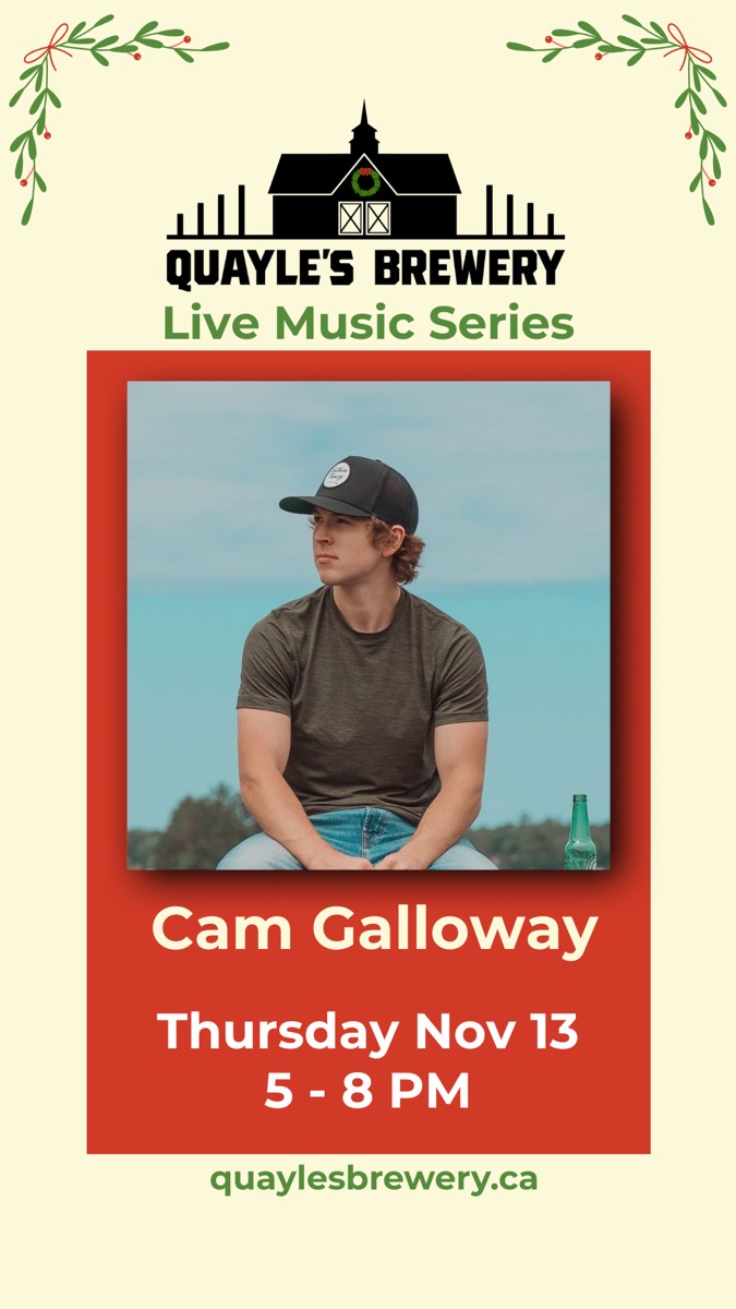 Nov 13 – Cam Galloway – 5 to 8 pm – 1