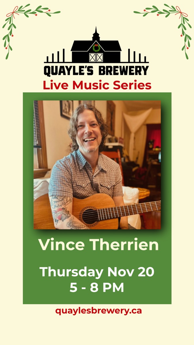 Nov 20 – Vince Therrien – 5 to 8 pm – 1