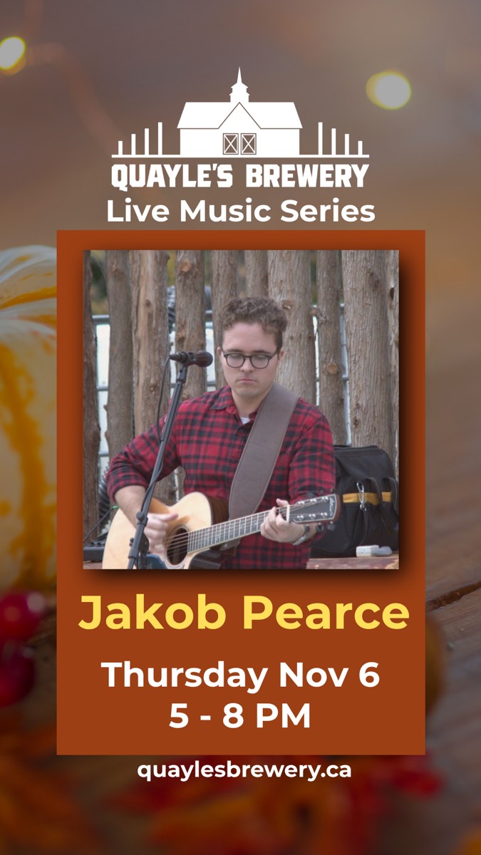 Nov 6 – Jakob Pearce – 5 to 8 pm – 1