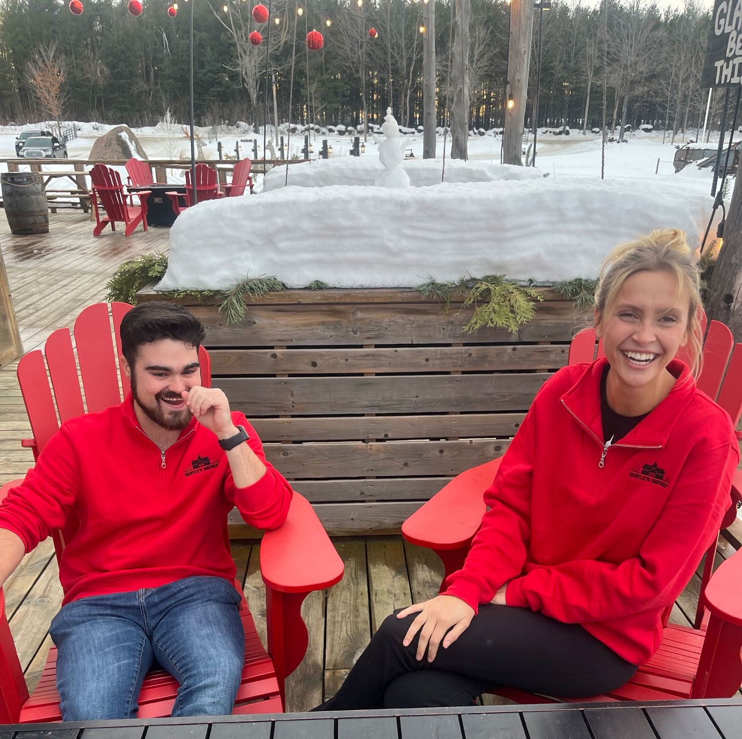 Quayle’s Branded Red Cotton Quarter Zip